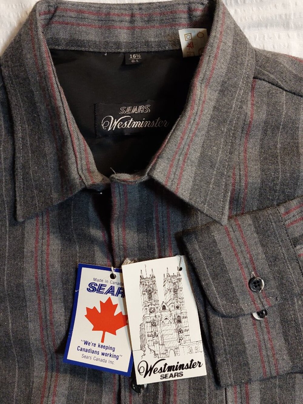 Vintage Sears Westminster brand Men's 16.5 Button-up shirt NEW